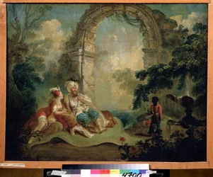 Orientalism: Turkish pasha and odalisque