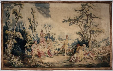 The Outdoor Banquet, Curtain Russian Games (detail)