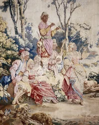 The Outdoor Banquet, Curtain Russian Games (detail)