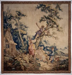 The Outdoor Banquet, Curtain Russian Games (detail)