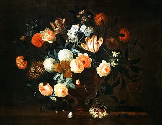 Vase of Flowers and Insects
