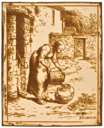 Woman Emptying a Bucket