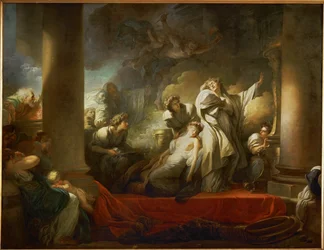 The grand Priest Coresus sacrifices himself to save Callirhoe