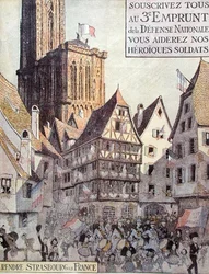 Poster advertising the Third National Defence Loan, issued in aid of Alsace, World War One