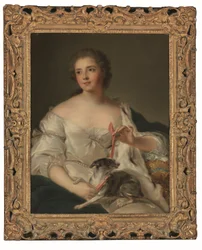 Portrait of Henriette Nicole, Duchesse de Luynes, with Her Dog