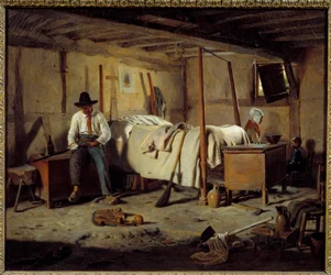 The Poacher. Painting by Jean Alphonse Roehn (1799-1864), 1850. Dimensions: 0.5 x 0.6 m