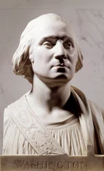 Marble Bust of George Washington (1732-1789). Sculpture by Jean Antoine Houdon (1741-1828), 1786, Paris, Musée du Louvre