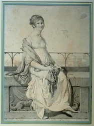 Portrait of Miss Barbara Bansi Sitting in an Italian Landscape