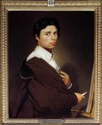 Self-Portrait at Age 24, painting by Jean Auguste Dominique Ingres (1780-1867), 1804, H. 0.77 x 0.61 m, Condé Museum, Chantilly, France