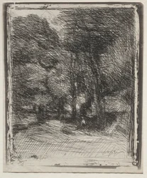 A Souvenir of the Bas-Bréau, original impression 1858, printed in 1921
