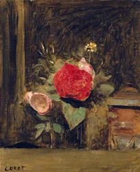 Bouquet of Flowers in a Glass Beside a Tobacco Pot, c.1873-74