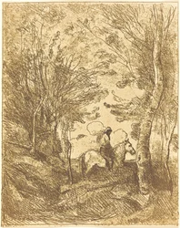 Horseman in the Woods, Large Plate