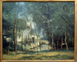 Le Moulin de Saint-Nicolas-Lez-Arras. Painting by Camille Corot (1796-1875) 1874
