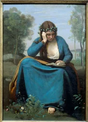 Reader Crowned with Flowers or the Muse by Virgil