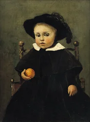 The Painter Adolphe Desbrochers as a Child, Holding an Orange, 1845