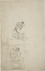 Two Seated Embracing Couples