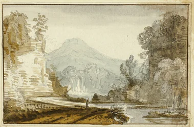 Figure of River Below Cliff