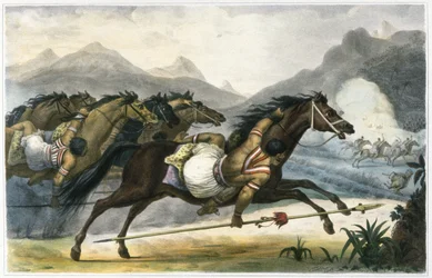 Charge of Cuangurus Indians