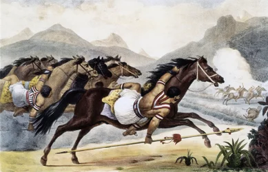 Guaycuru Indians on Horseback, from Picturesque and Historic Voyage to Brazil, Brazil