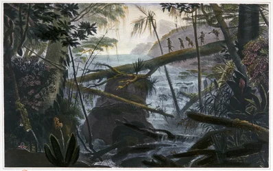 Indians crossing the Parahiba river