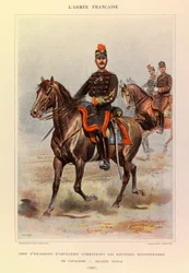 Types and Uniforms of the French Army by Captain Jules Richard, Illustrated by Edouard Detaille: Chief of Artillery Squadron Commanding the Divisional Cavalry Batteries in Large Dress in 1887, Private Collection