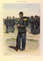 Types and uniforms of the French Army of Captain Jules Richard, illustrated by Edouard Detaille (1848-1912): Infantry of Marine in Great Dress in 1887, Private Collection