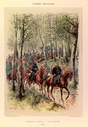 Types and Uniforms of the French Army by Captain Jules Richard, Illustrated by Edouard Detaille: Horse Hunters in Maneuver in 1885, Private Collection