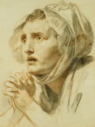 Portrait of a Woman, Bust Length, in a Bonnet, with Her Hands Clasped