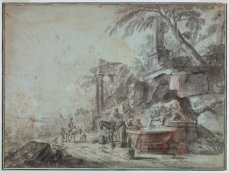 At a Fountain