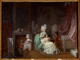 Family Hairstyle in the Privacy of a Bedroom