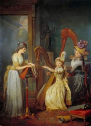 Stephanie Felicite Ducrest de Saint-Aubin, Countess of Genlis, Gives a Harp Lecture to the Children of the Duke of Orleans at the Castle of Saint Leu