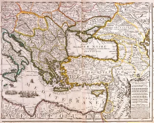 Map of the Eastern Mediterranean and Black Sea countries, Turkey and the provinces of Asia Minor
