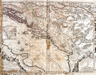 Map of the Kingdom of Dalmatia, on the coast of the Gulf of Venice (Adriatic Sea)