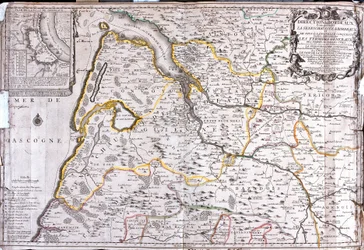 Map of the area around Bordeaux (France)