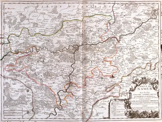 Map of the Province of Namur (Belgium) (engraving)