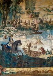 Hunting of Louis XV: The Death of the Deer in the Pond (detail)