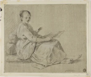 Barefoot Woman Seated on Ground