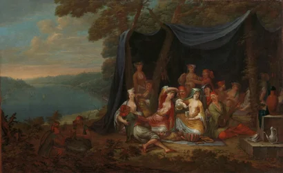 Fête Champêtre with Turkish Courtiers under a Tent