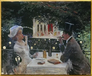 Dinner at the Ambassadors. Painting by Jean Beraud (1849-1935)