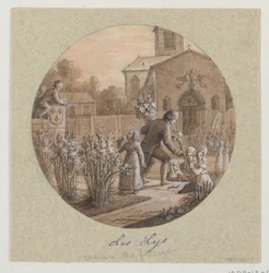 Design for a Painted Porcelain Plate, Lilies from the Flower Cultivation Service