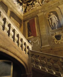 Baroque architecture: staircase painted in trompe l