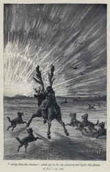 "Away flew the reindeer, while up in the sky quivered red lights like flames of fire"