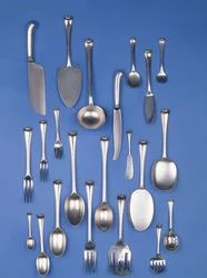Part of a silver flatware set