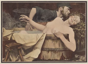 After Washing, Woman in a Bath Tub
