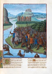 Battle between the Maccabees and the Seleucids. Illustration in Flavius Josephus 
