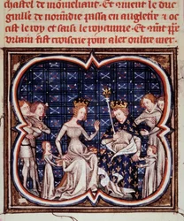 King of France Philip I with His Wife Berthe of Hollande and Their Children Constance of France and Louis VI (from 