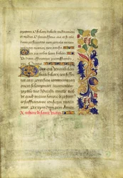 St. Veran exorcising the possessed in the north aisle of the Cathedral of Notre-Dame de Paris, verso, from the 