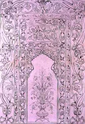 Tile Panel from the Blue Mosque, in Tabriz, Persia, from 