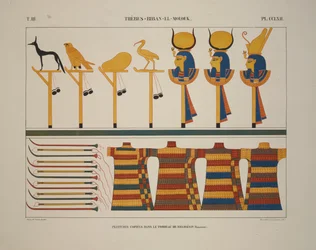 Weapons and Signs, Thebes, Biban-el-Molouk, illustration from 