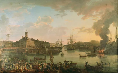 View of the port of Brest from the covered docks in 1795